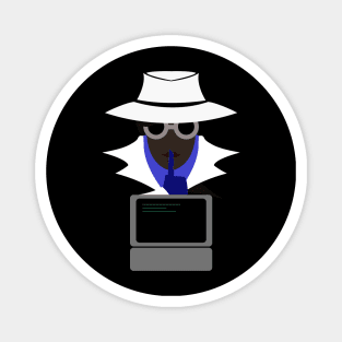 Lady White Shush (Afro W/Computer): A Cybersecurity Design Magnet